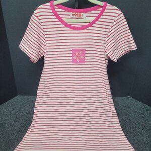 Mirtillo Italian Made Striped Flower Dress Girl's Sz 6